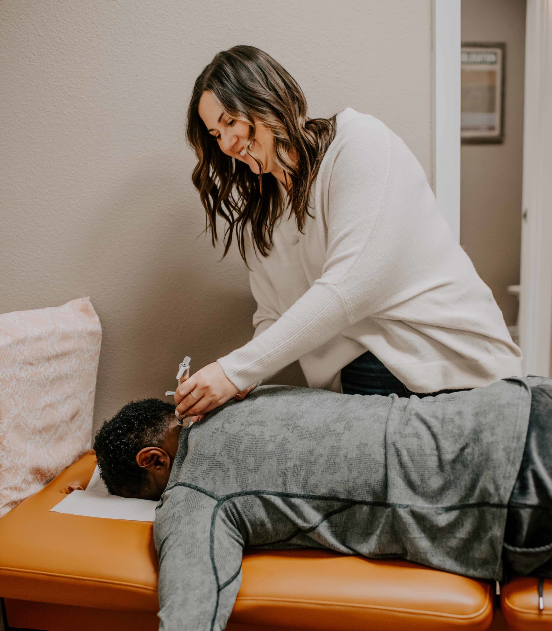 man getting chiropractic care